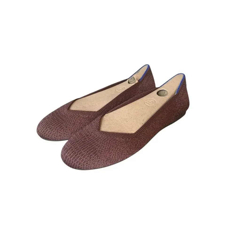 Rothy's The Point Flat Truffled Python Retired Neutral Brown Womens Size 7